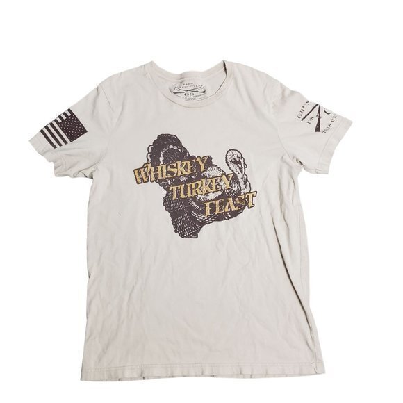 Grunt Style Size Large Beige Brown Whiskey Turkey‎ Feast Thanksgiving SS Shirt - Picture 1 of 6